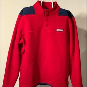Vineyard Vines Mens Snap Fleece XXL Pullover/Jacket Red/Navy